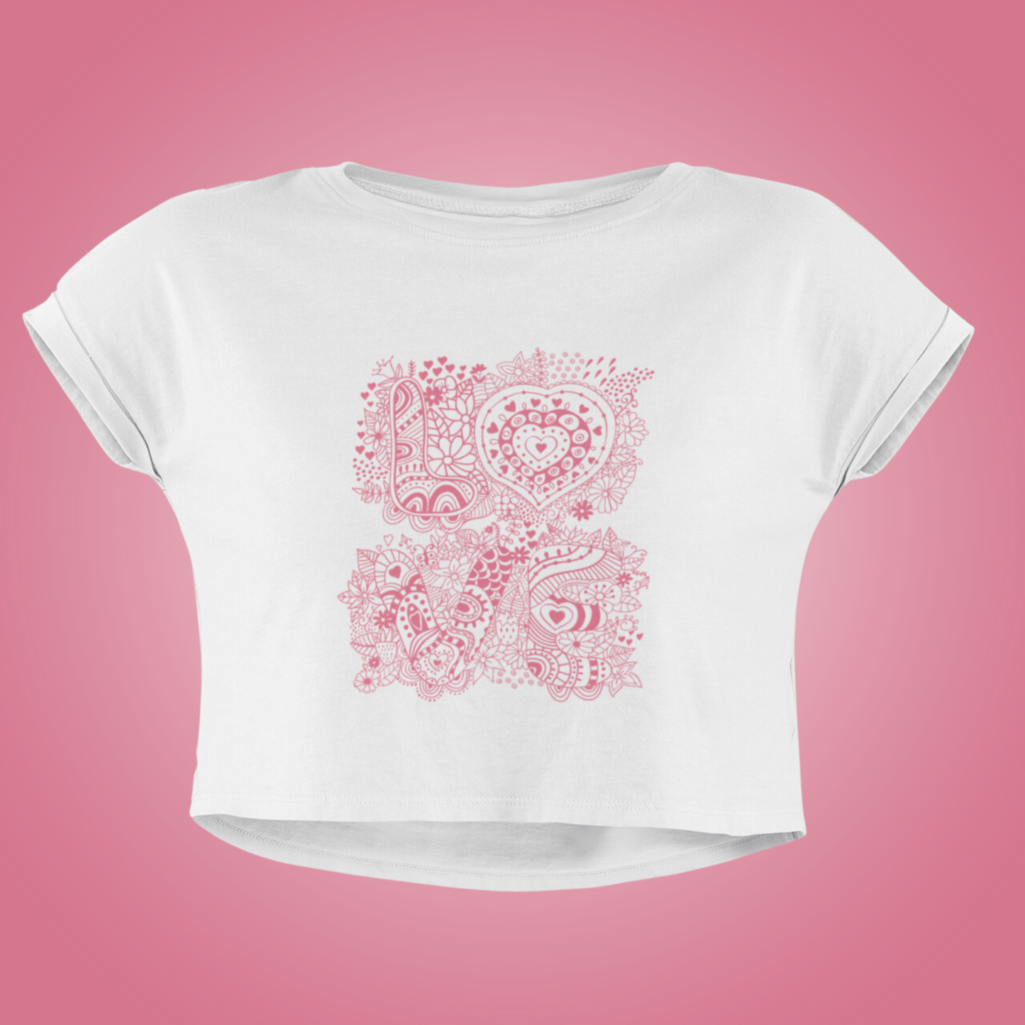 Love Heart Design Crop Top