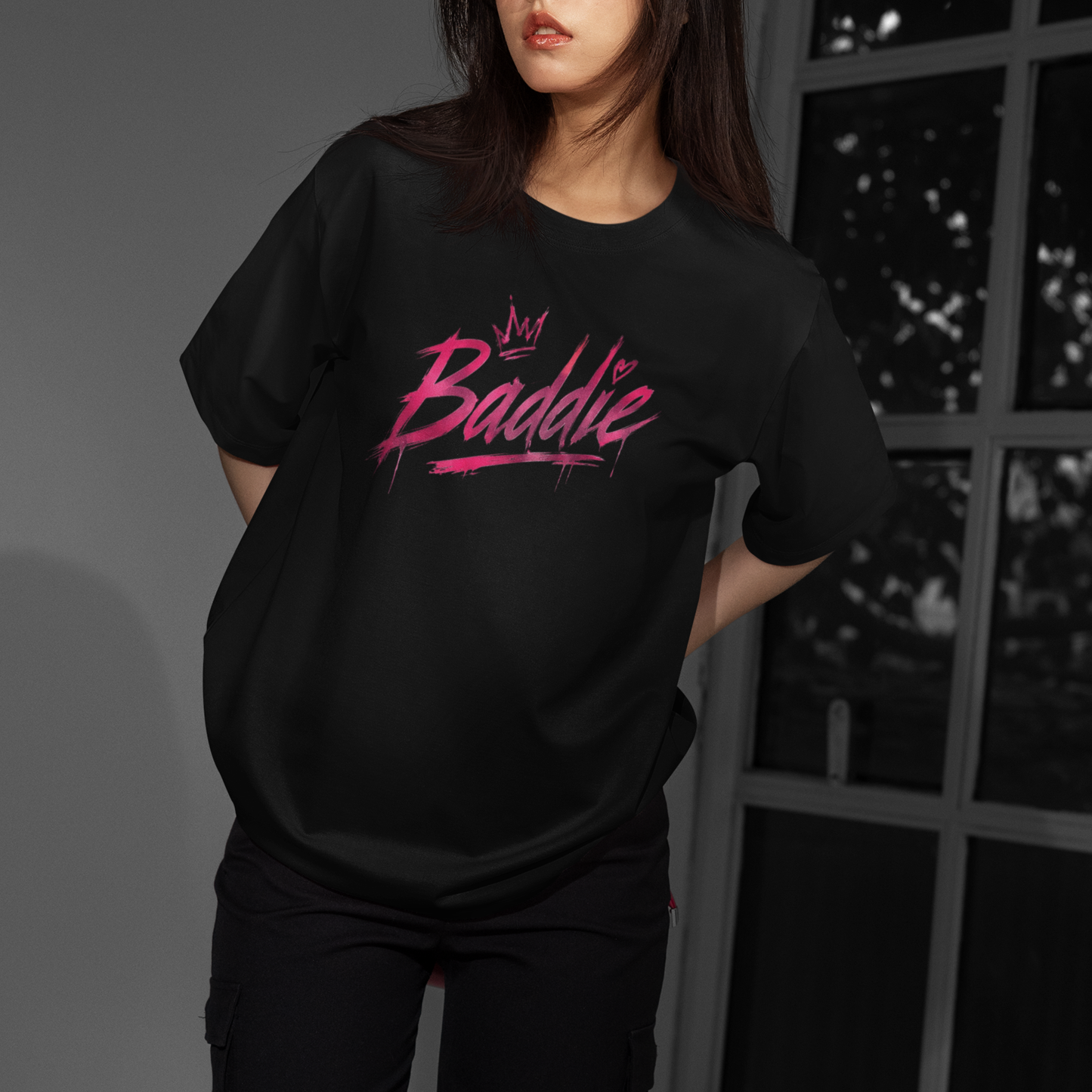 Baddie Oversized Tshirt | Text Series Unisex Oversized TShirt