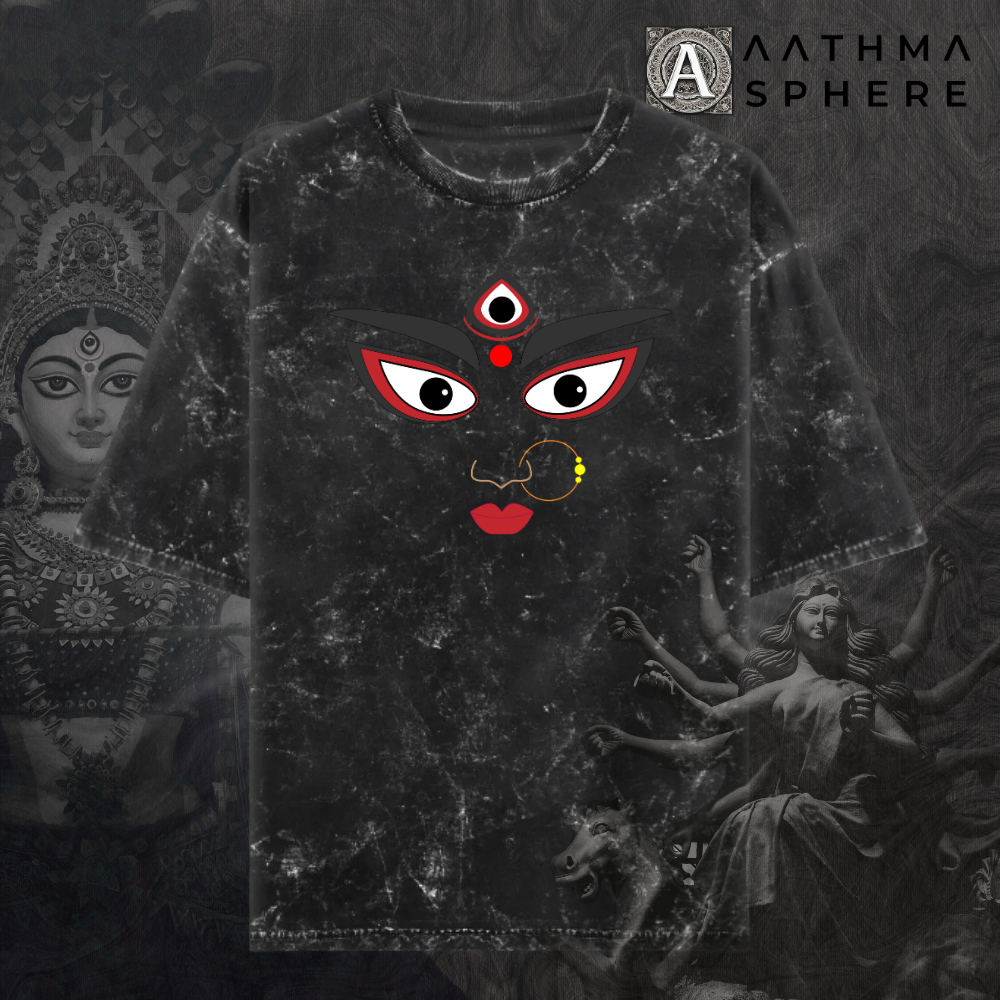 Durga Face Acid Tshirt | Divine Series Unisex Acid Washed TShirt