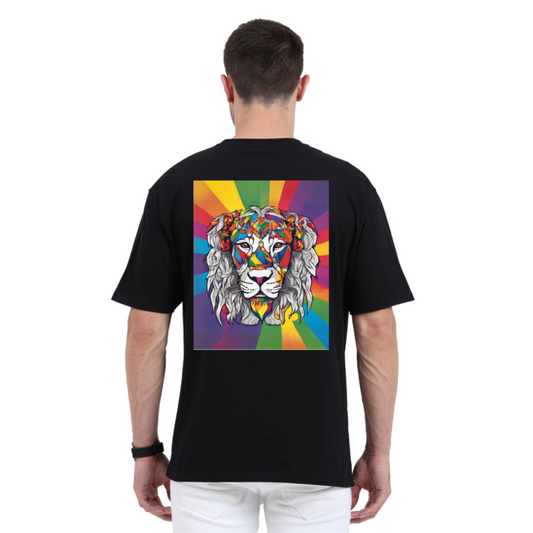 Black Colored Pride Lion Oversized TShirt