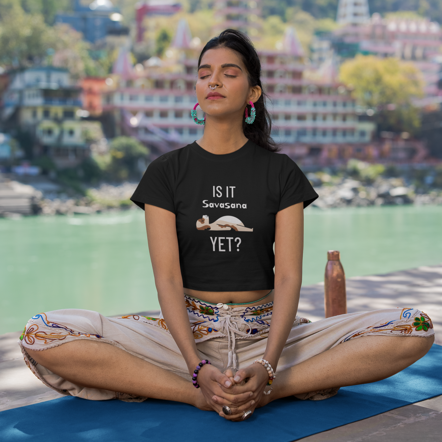 Sleeping Savasana Women's Dog Crop Top