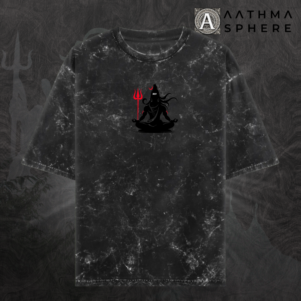 Shiva Meditation Tshirt | Divine Series Unisex Acid Washed TShirt