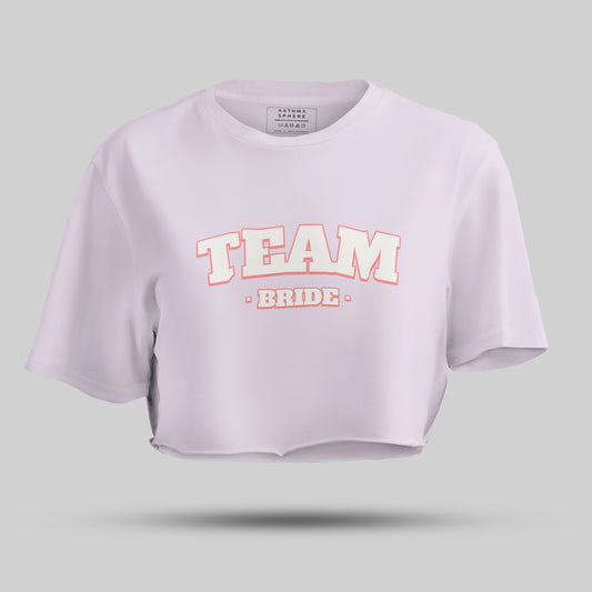 Baby Pink Colored Team Bride Women's Crop Top