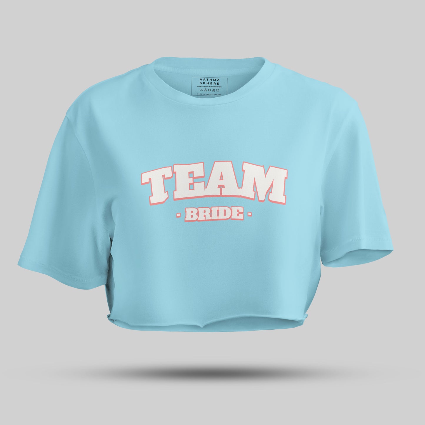 Sky Blue Colored Team Bride Women's Crop Top