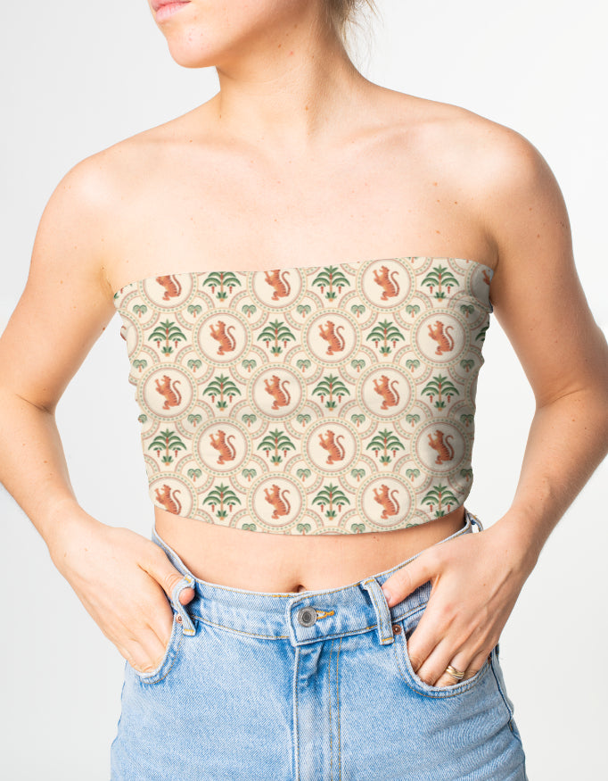 Tropical Tiger Circle Tube Top | Tropical Clothing Series | Aathmasphere