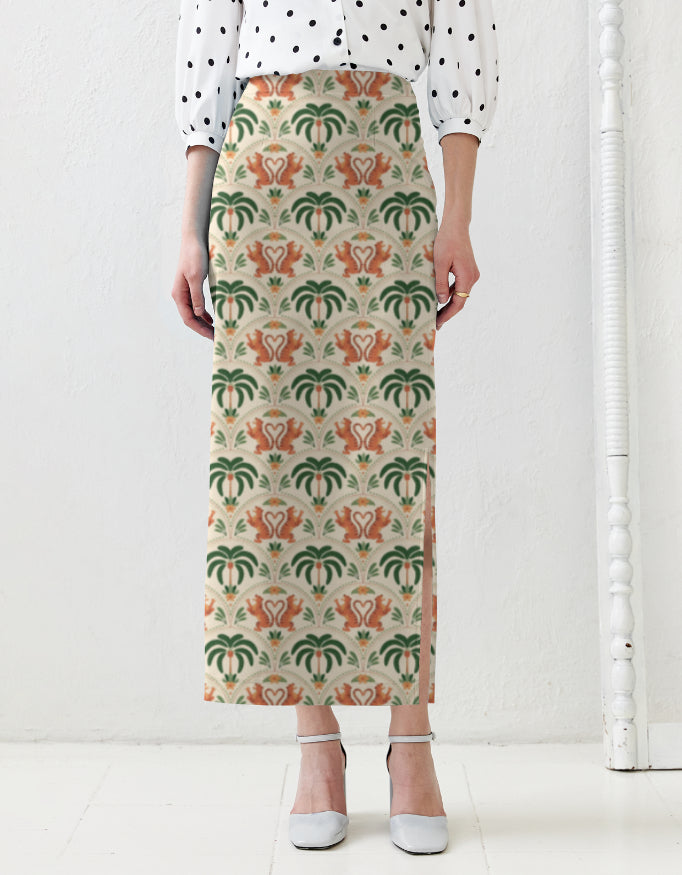 Twin Tiger Heart Pencil Skirt | Tropical Clothing Series | Aathmasphere