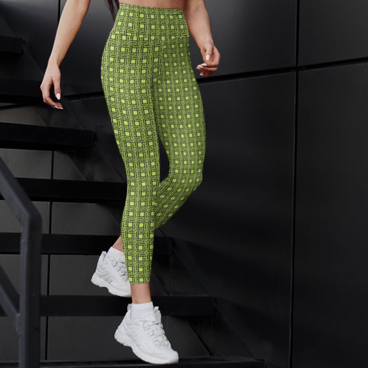 Trendy High Waist Leggings with a vibrant neon pattern, offering both comfort and a statement look.