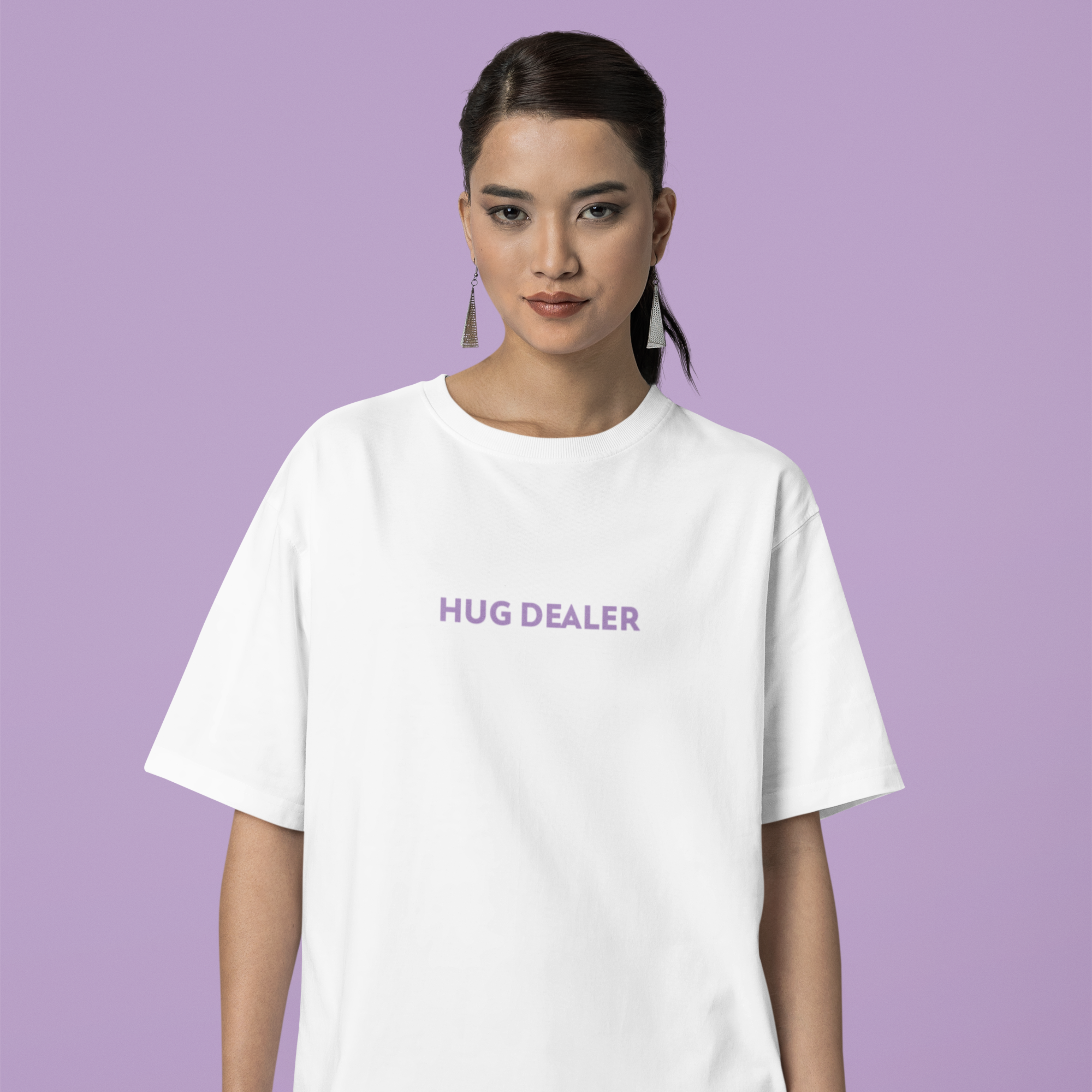 Hug Dealer Trendy Oversized TShirt | Hug Dealer Back and Front Print Oversized TShirt