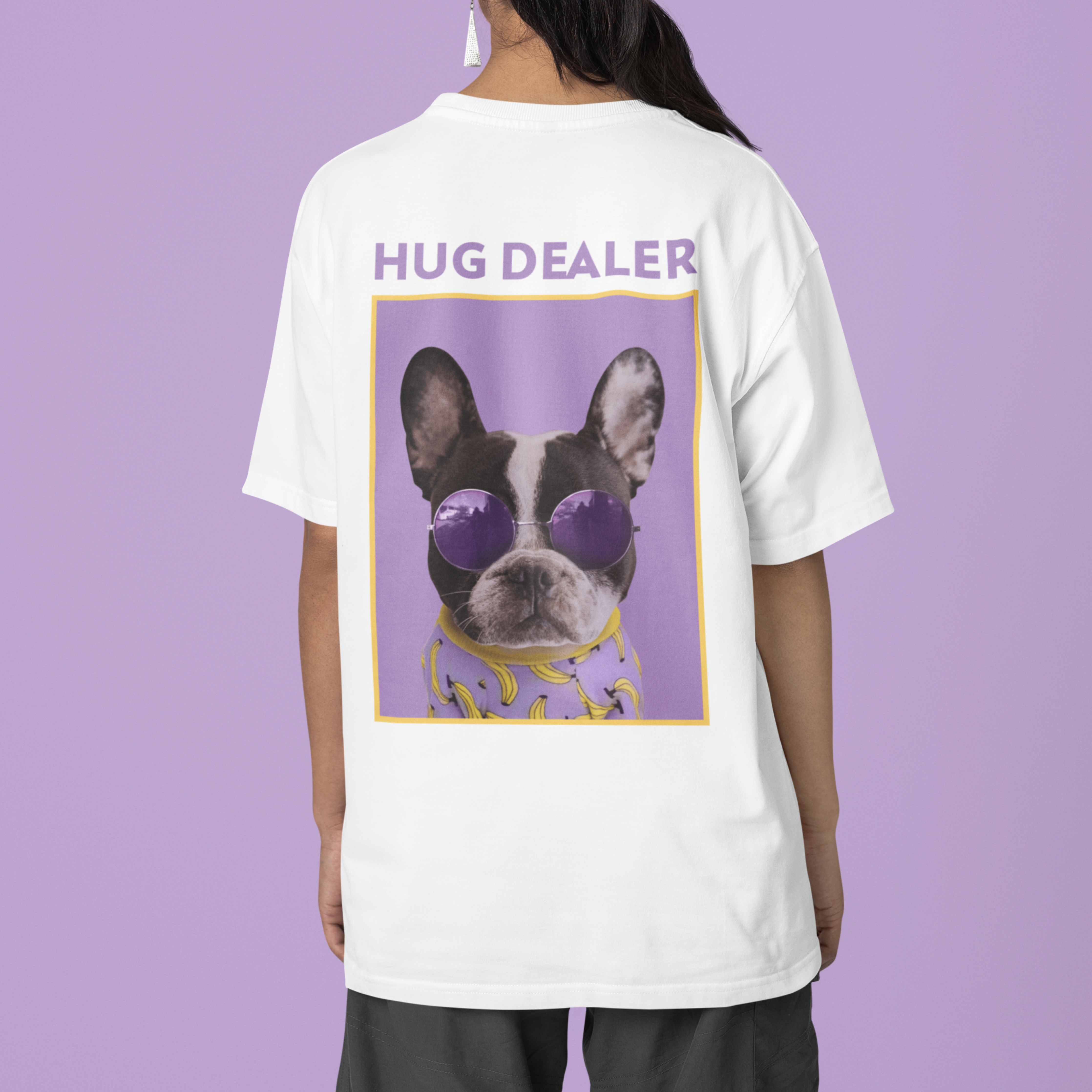 Hug Dealer Trendy Oversized TShirt | Hug Dealer Back and Front Print Oversized TShirt