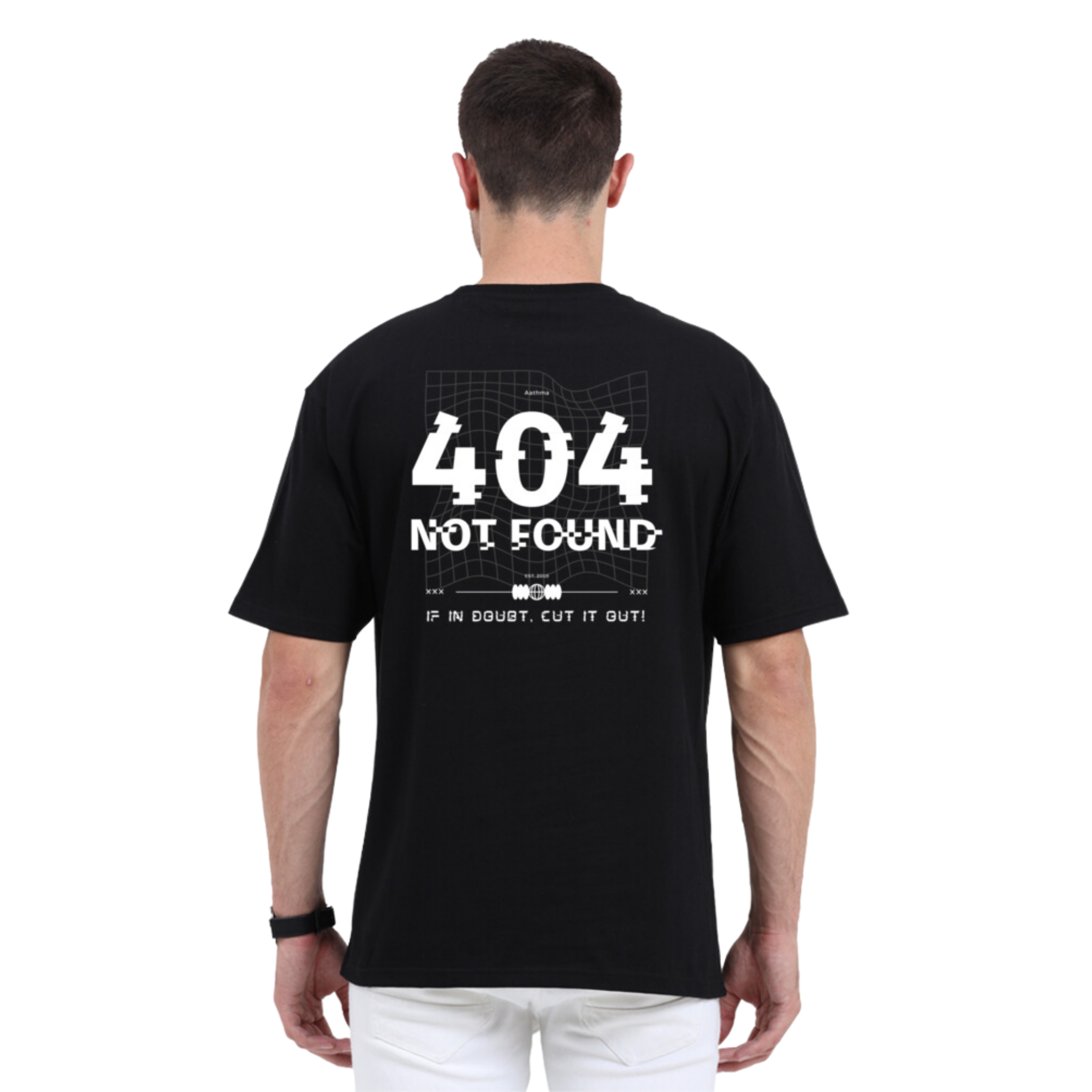 404 Not Found Oversized TShirt | Back Print Oversized TShirt