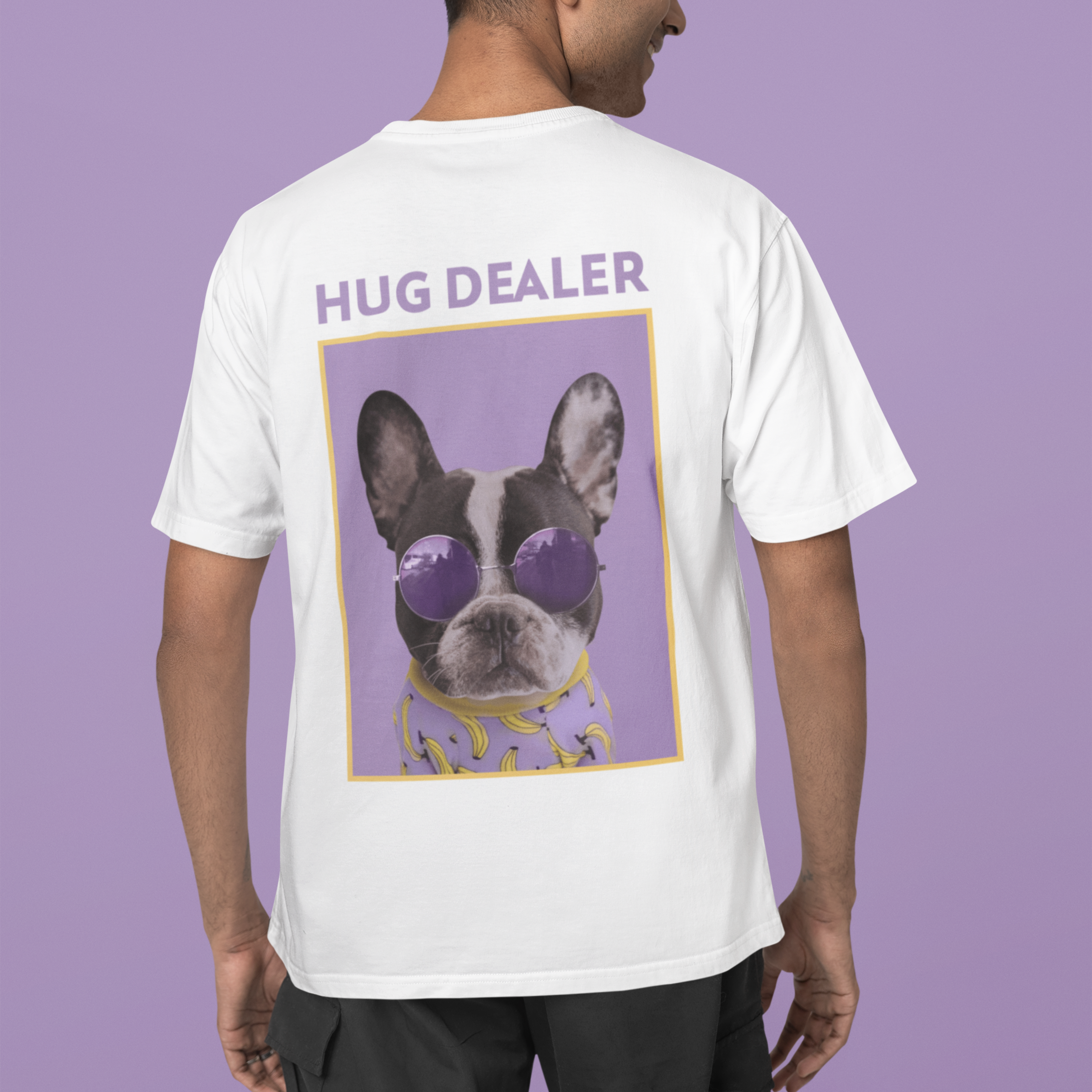 Hug Dealer Trendy Oversized TShirt | Hug Dealer Back and Front Print Oversized TShirt