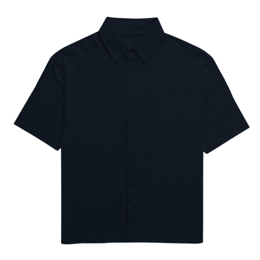 Navy Blue Solid Oversized Unisex Shirt