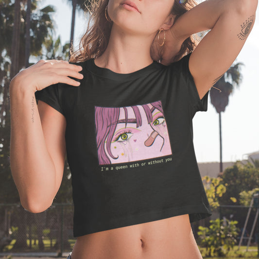  Black Queen Crop Top | Anime Women's Crop Top.