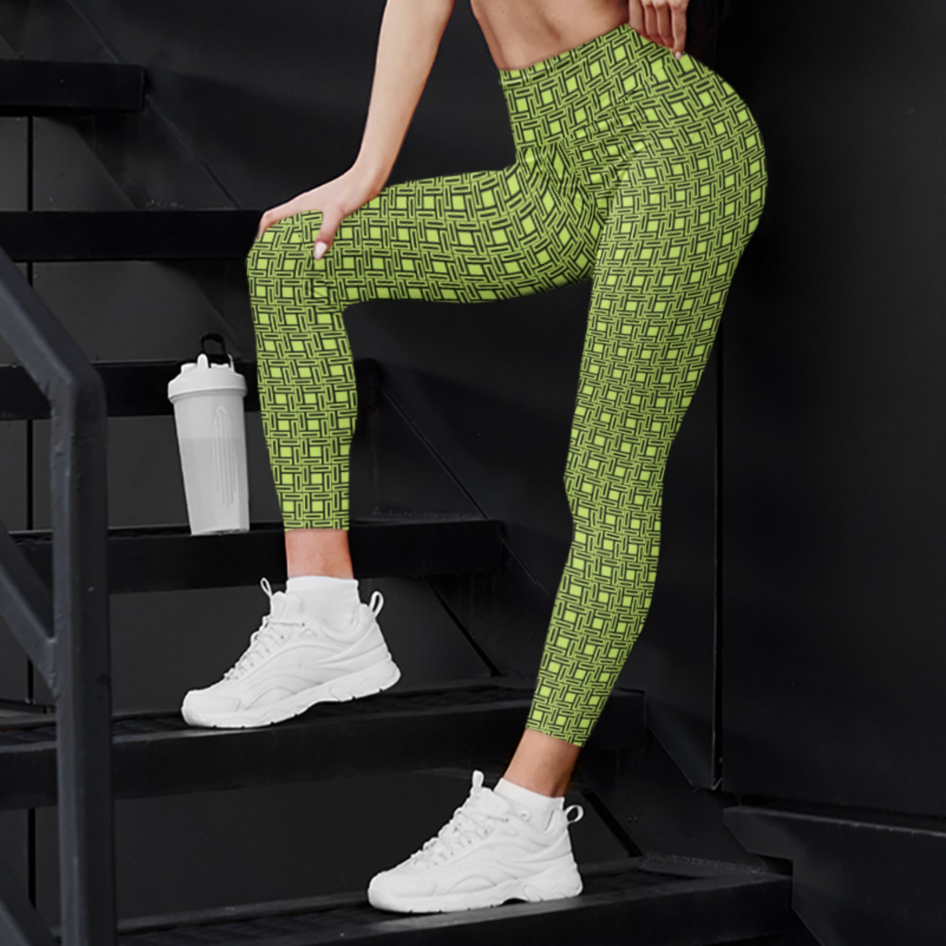 Bright and stylish Neon Pattern Print Leggings, ideal for fitness enthusiasts and fashion-forward individuals.