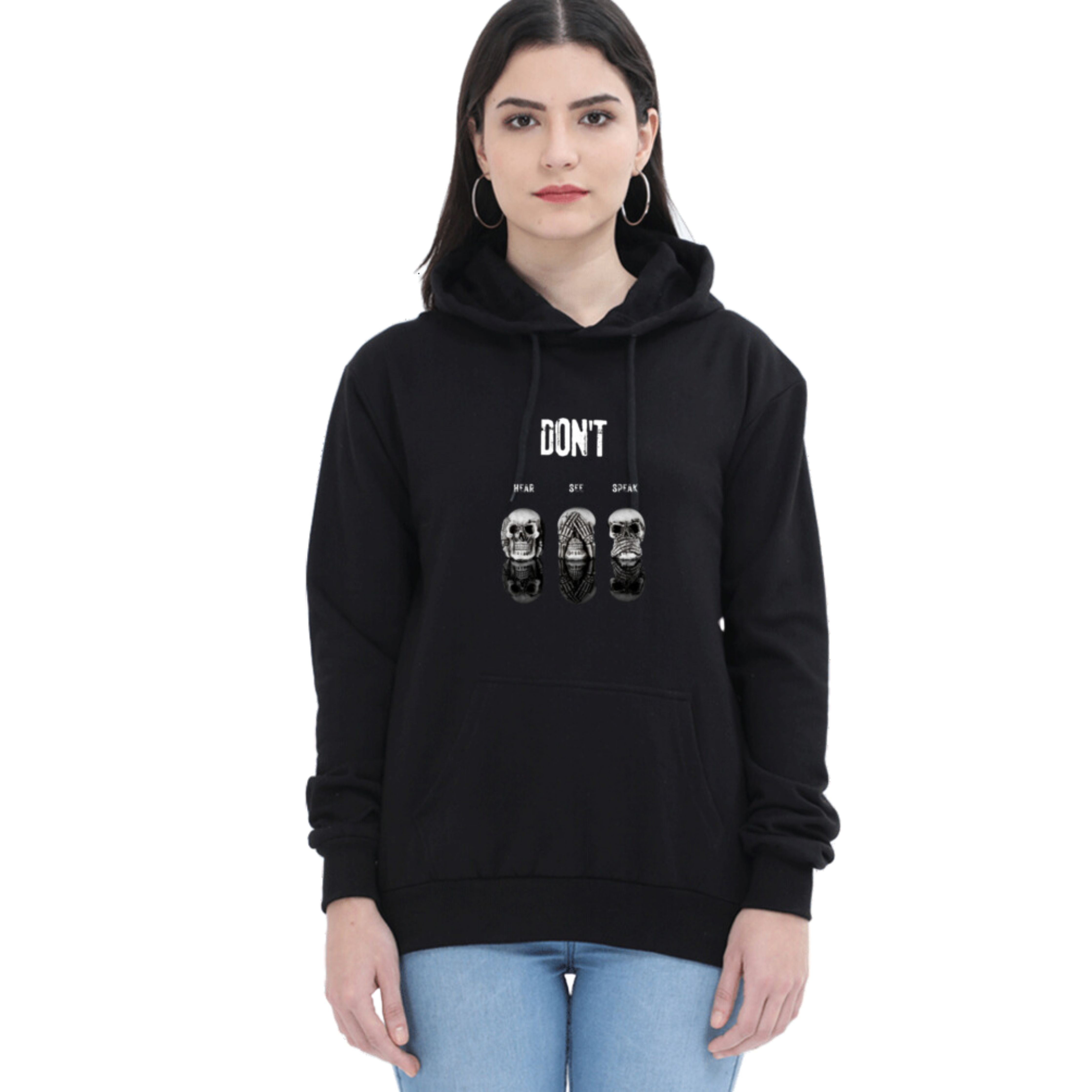 Don't Hear See Speak Hoodie | Skull Unisex Hoodie