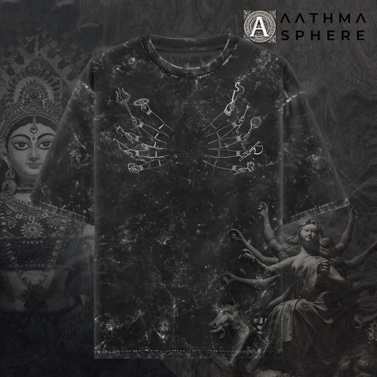 Durga Ten Arms Acid Tshirt | Divine Series Unisex Acid Washed TShirt
