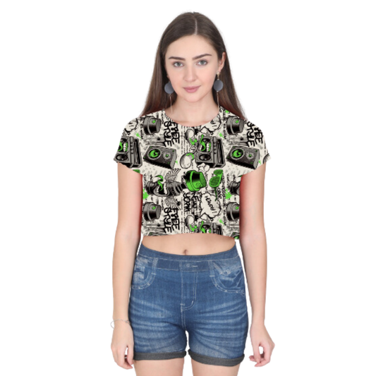 Graffiti Design AOP Crop Top