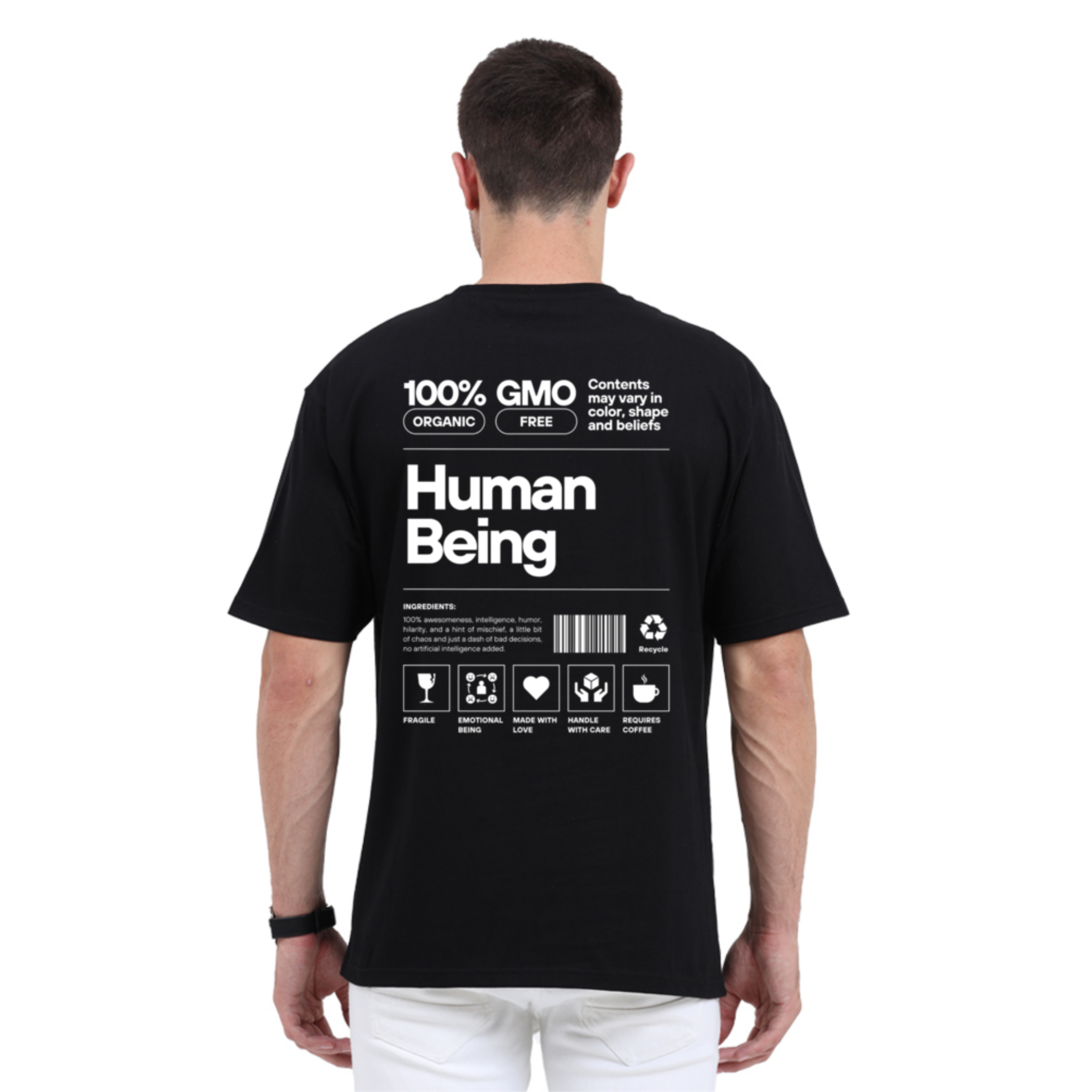 Human Being Oversized TShirt | Back Print Oversized TShirt