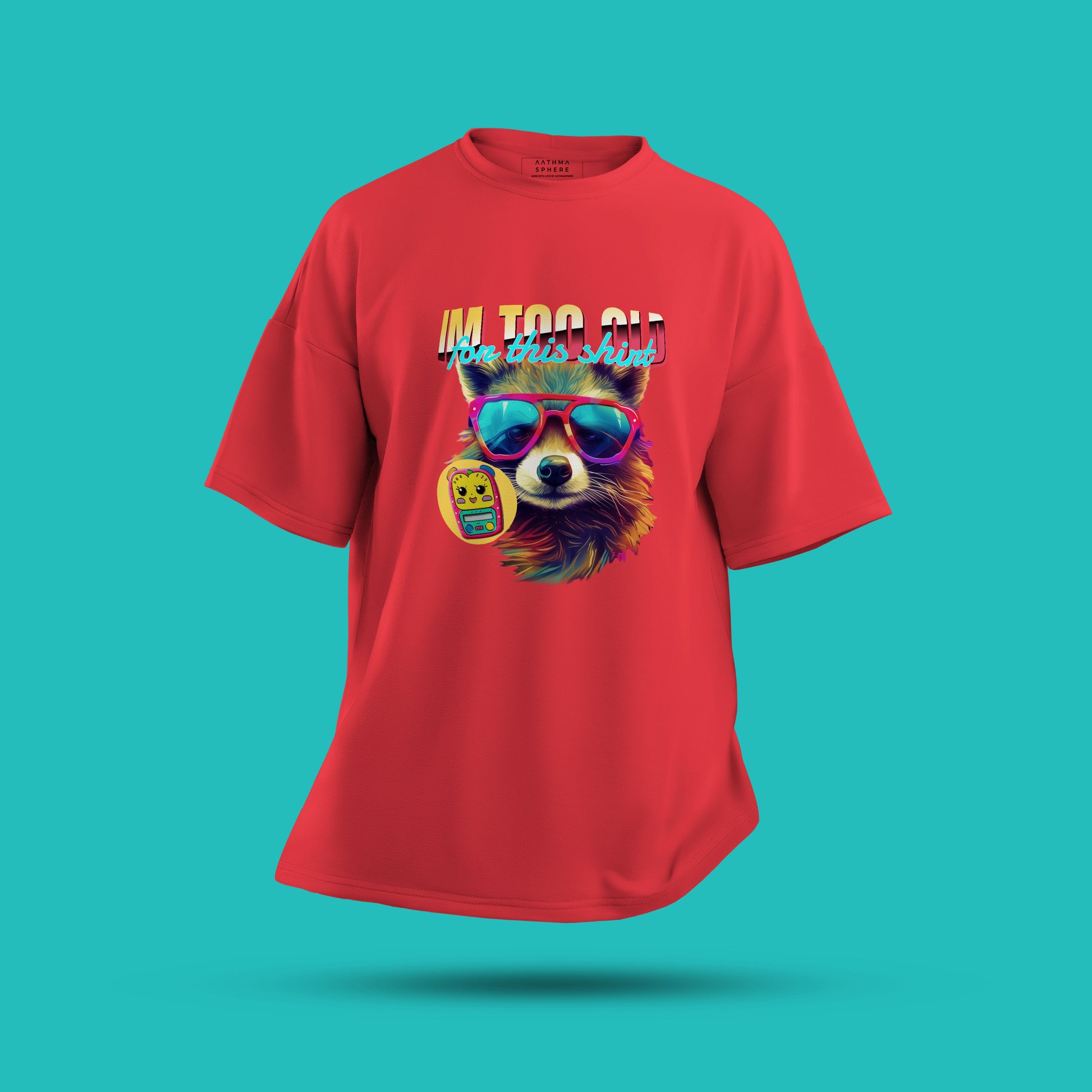 Red Colored I'm Too Old For This Shirt Oversized TShirt