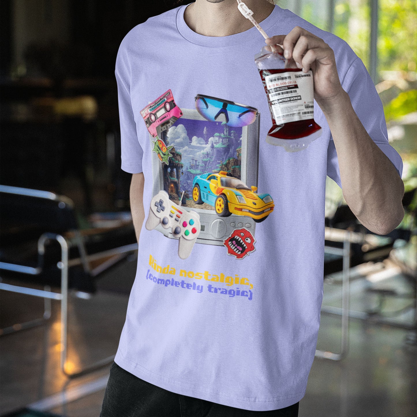 Lavender Nostalgic Oversized T-Shirt | Childhood Y2K Style.