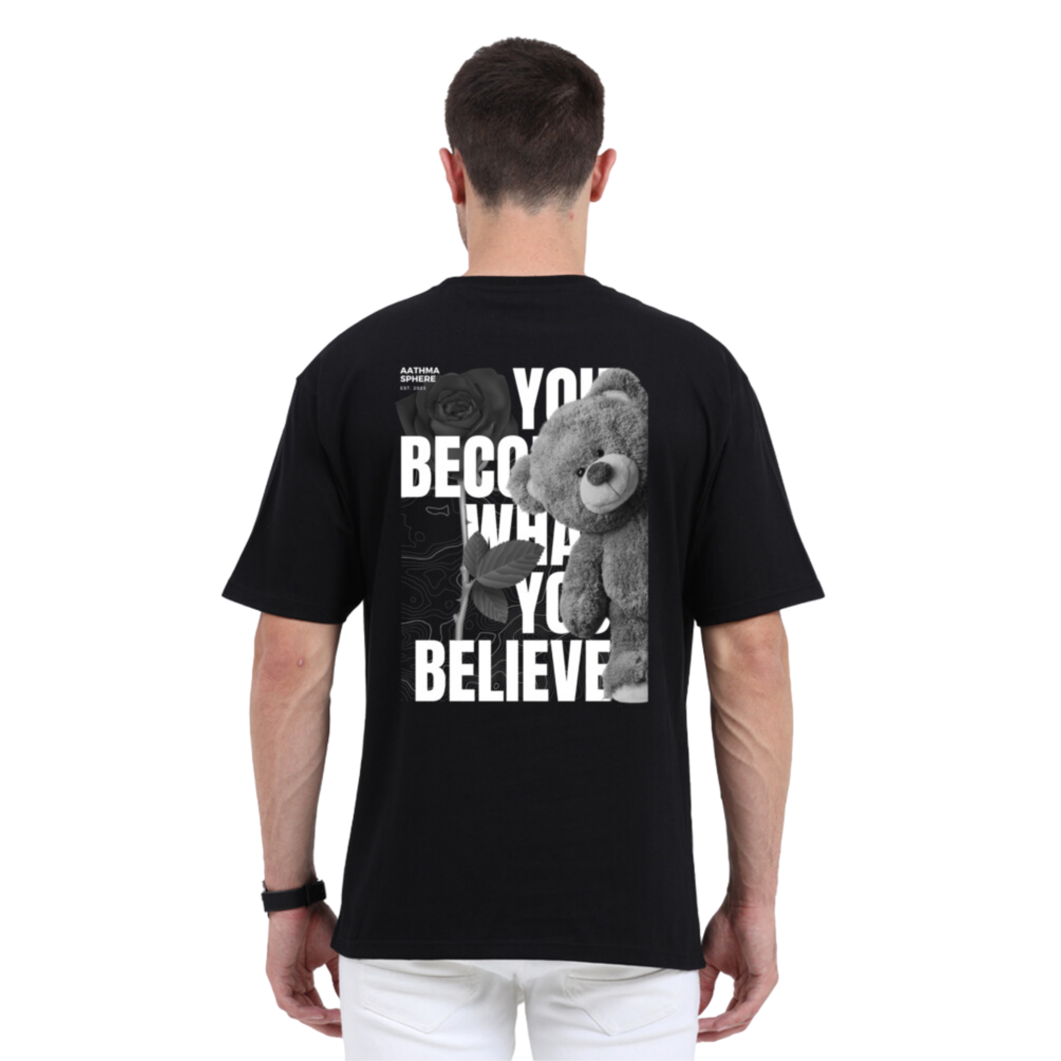 Majestic Black Oversized TShirt | Back Print Oversized TShirt