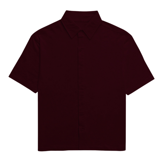 Maroon Solid Oversized Unisex Shirt