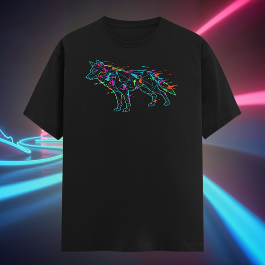 Neon Wolf Line Art Tshirt | Neon Series Unisex TShirt