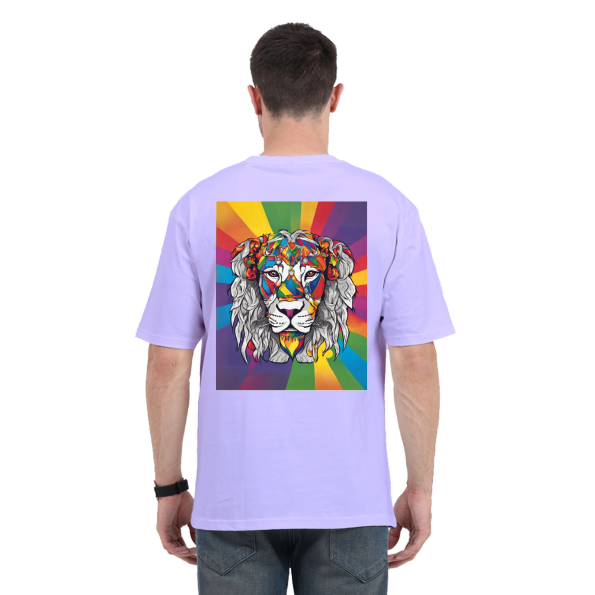 Lavendar Colored Mens Pride Lion Oversized TShirt