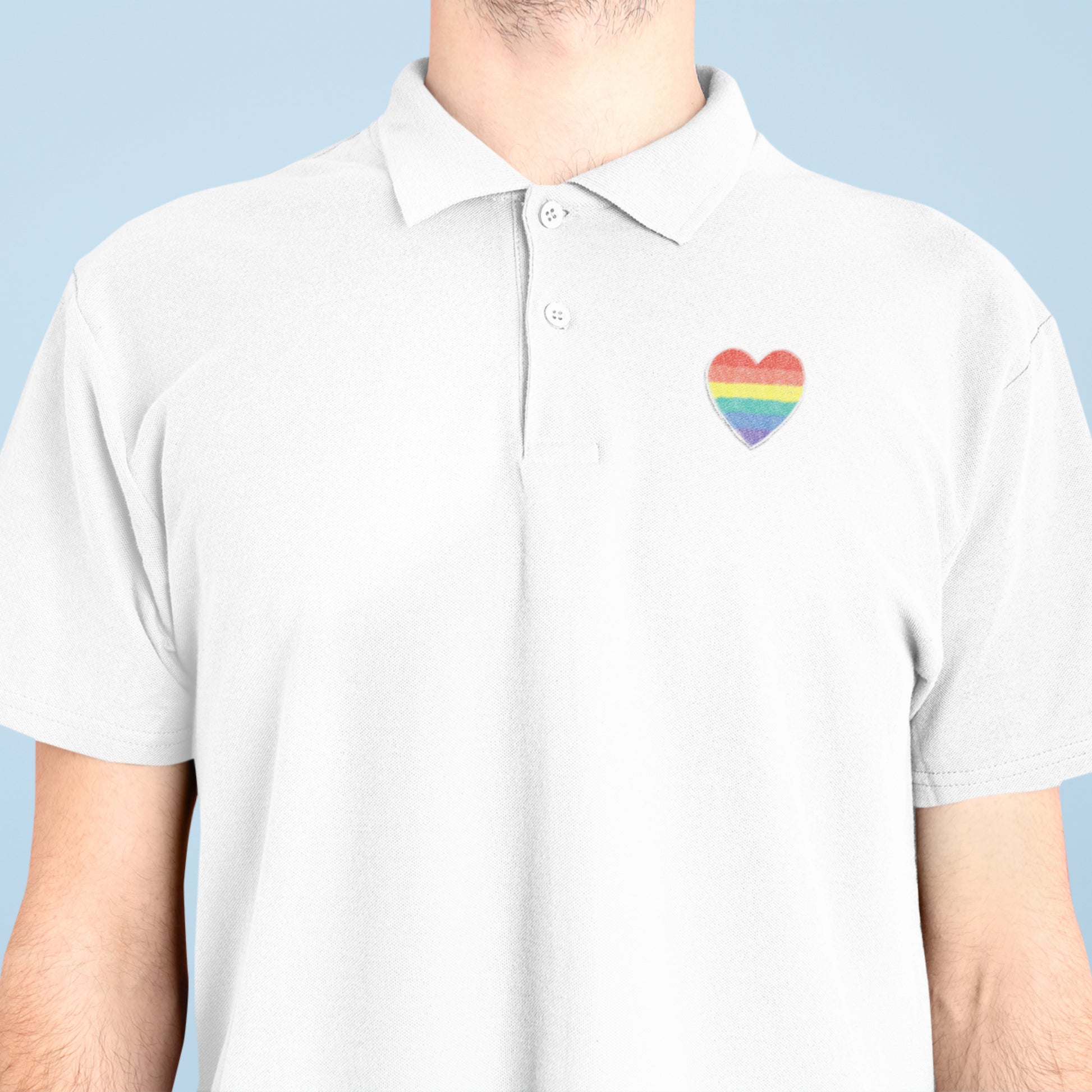Pride Heart Polo T-shirt in Navy Blue for Men