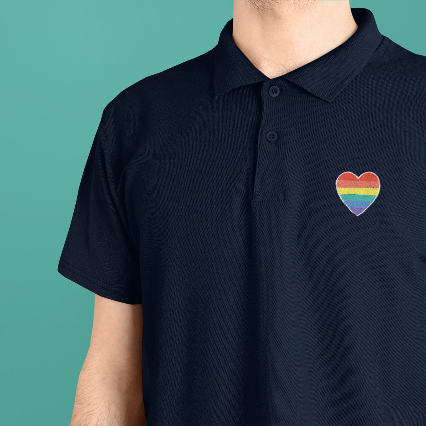 Pride Heart Polo T-shirt in White for Men