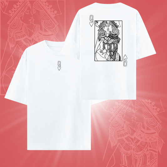 Queen Card Oversized Tshirt | Text Series Unisex Oversized TShirt