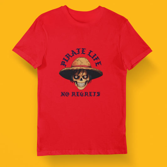 Red Pirate Life T-Shirt featuring anime-inspired design.