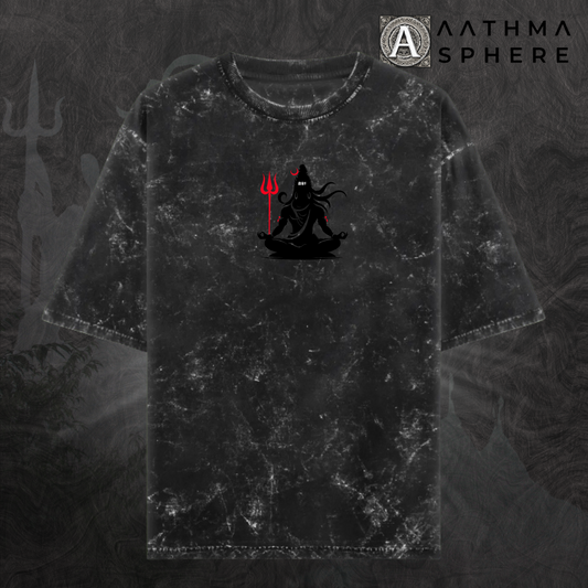 Shiva Meditation Tshirt | Divine Series Unisex Acid Washed TShirt