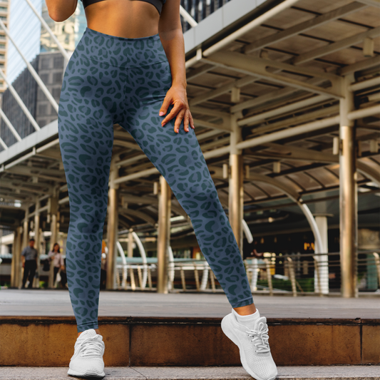 Stylish Grey Leopard Print High Waist Leggings