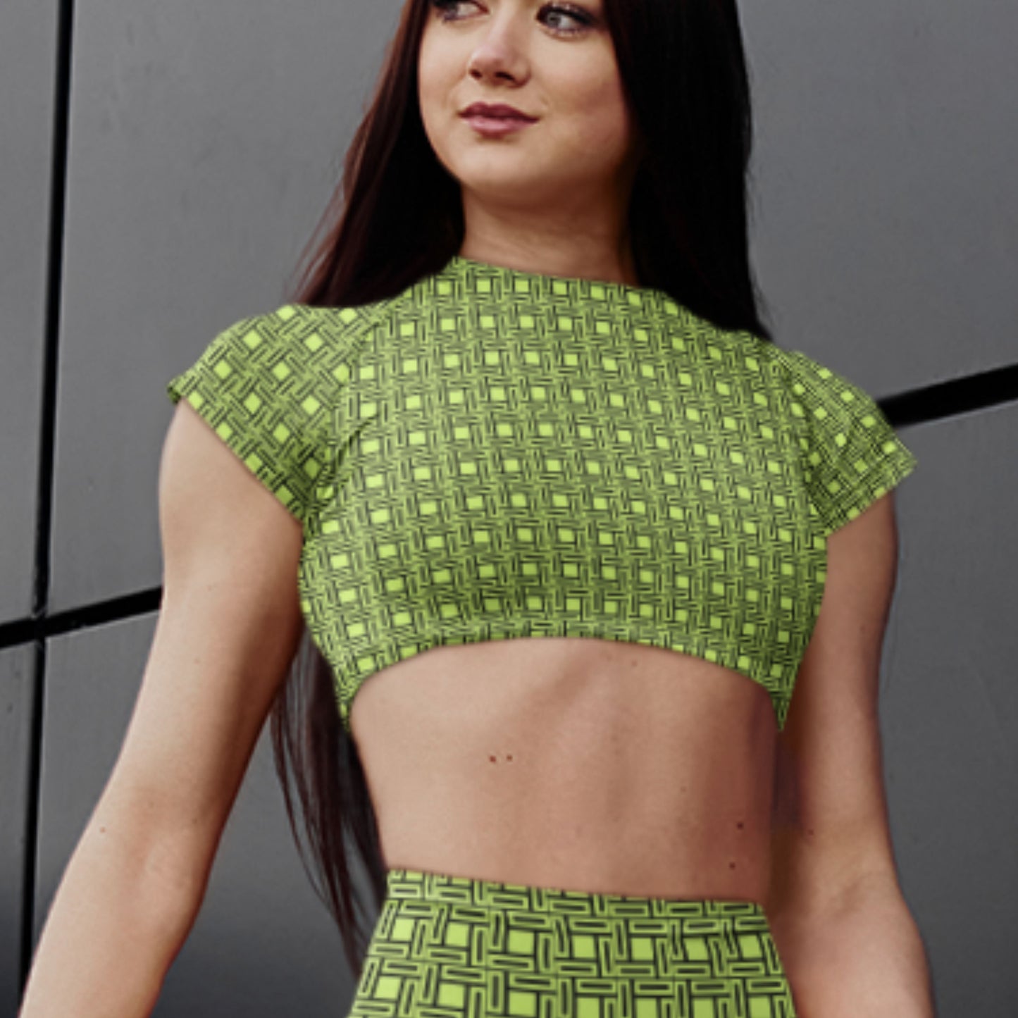 Stylish and comfortable Neon Women's Crop Top with a striking neon pattern design.