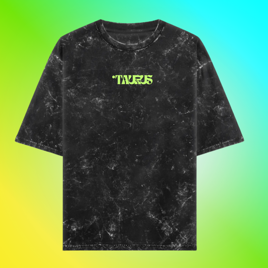 Taurus Zodiac Text Tshirt | Zodiac Series Unisex Acid Washed TShirt