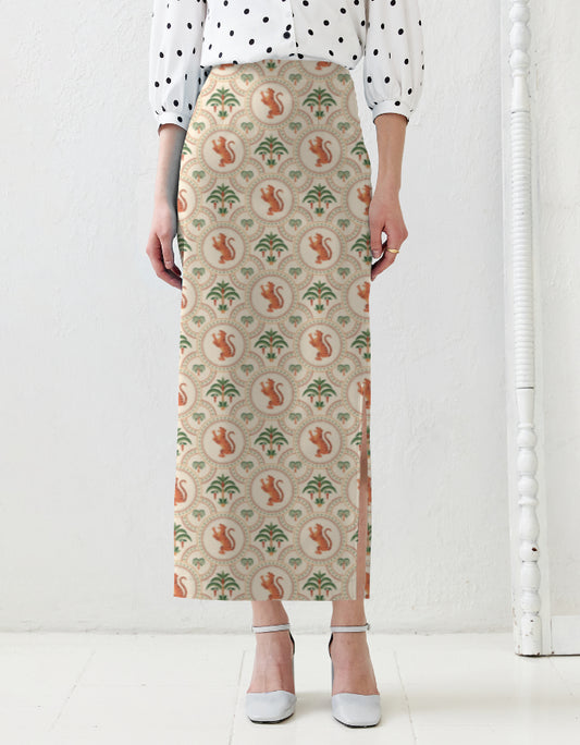 Tropical Tiger Circle Pencil Skirt | Tropical Clothing Series | Aathmasphere