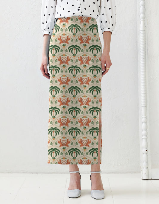 Twin Tiger Heart Pencil Skirt | Tropical Clothing Series | Aathmasphere