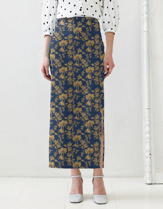 Tropical Blue Pencil Skirt | Tropical Clothing Series | Aathmasphere
