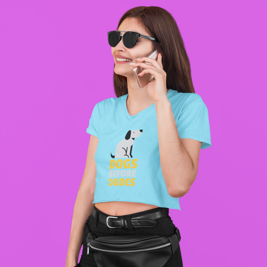 Dogs Before Dudes Women's Crop Top