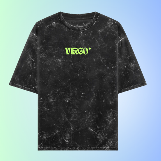 Virgo Zodiac Text Tshirt | Zodiac Series Unisex Acid Washed TShirt