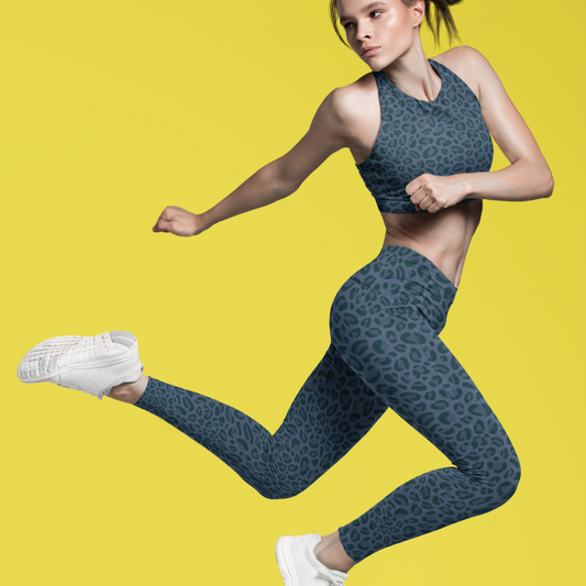 Women's Grey Leopard Print Fashion Leggings