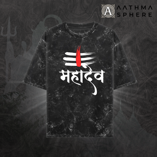 Mahadev Tilak Tshirt | Divine Series Unisex Acid Washed TShirt