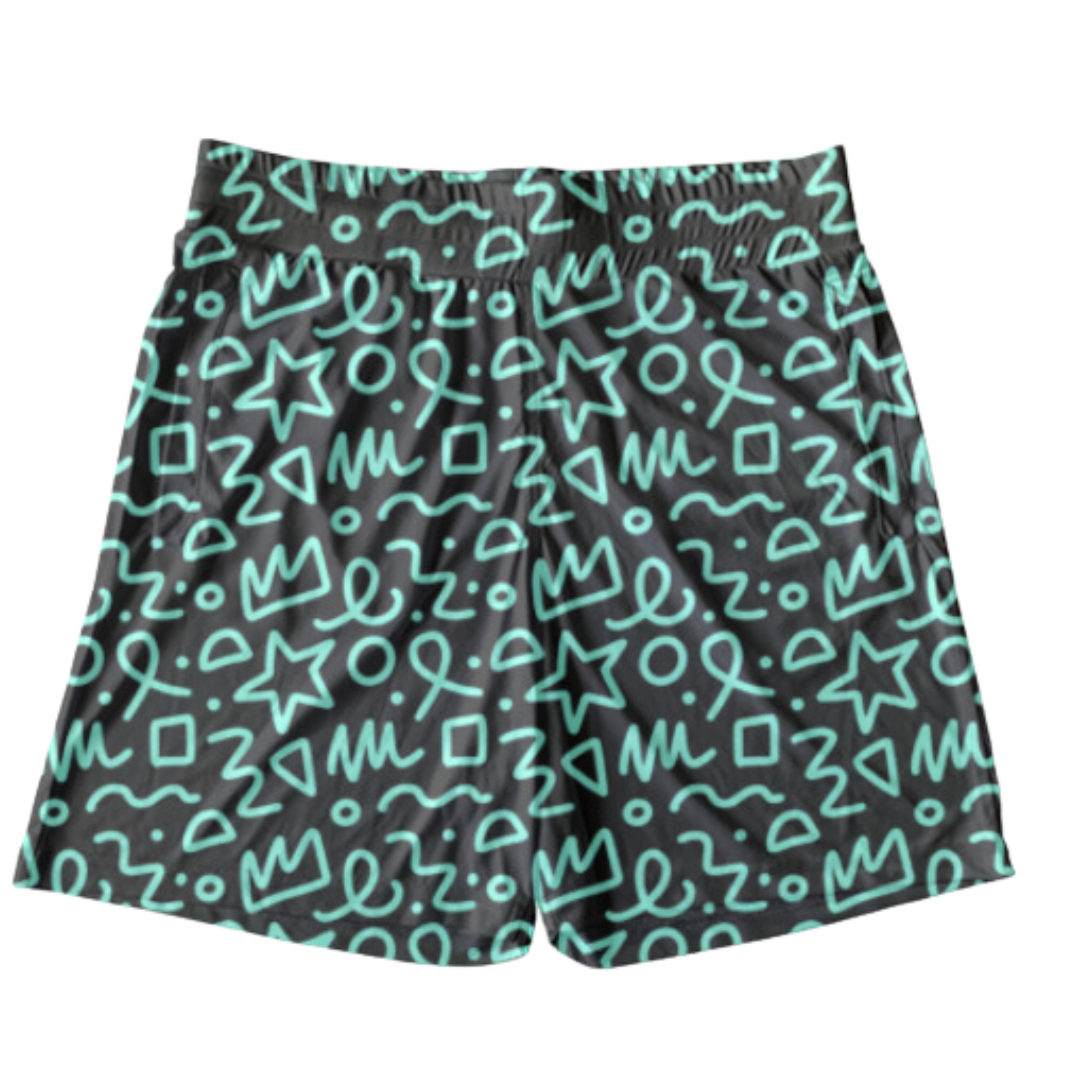 Neon Sketchy Design AOP Shorts